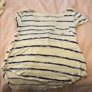 Hollister striped scoop neck pocket shirt